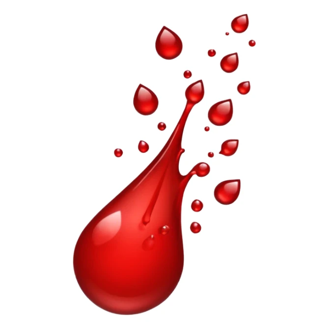 Blood droplets splashing flowing off sputtering to the left sticker