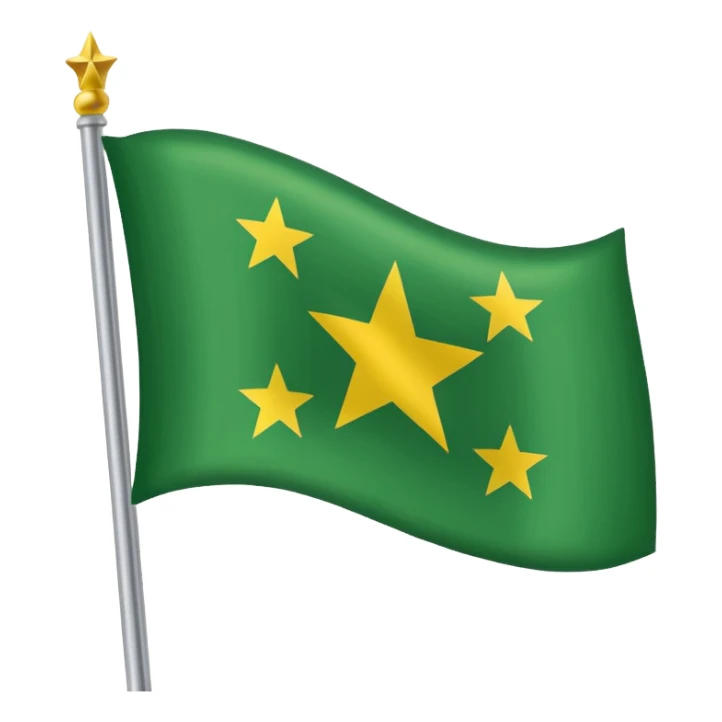 Circassian flag emoji with green background, yellow stars and stripes sticker