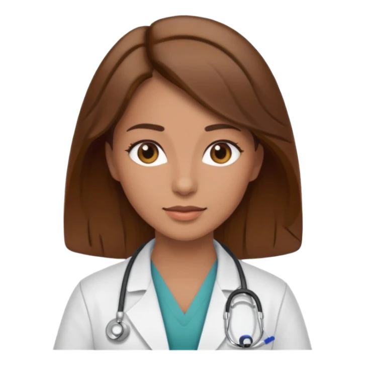 female doctor and ultrasound technician brown hair on technician sticker