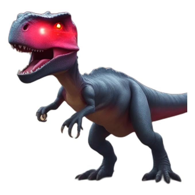 Dinosaur with red lasers coming out of the eyes sticker