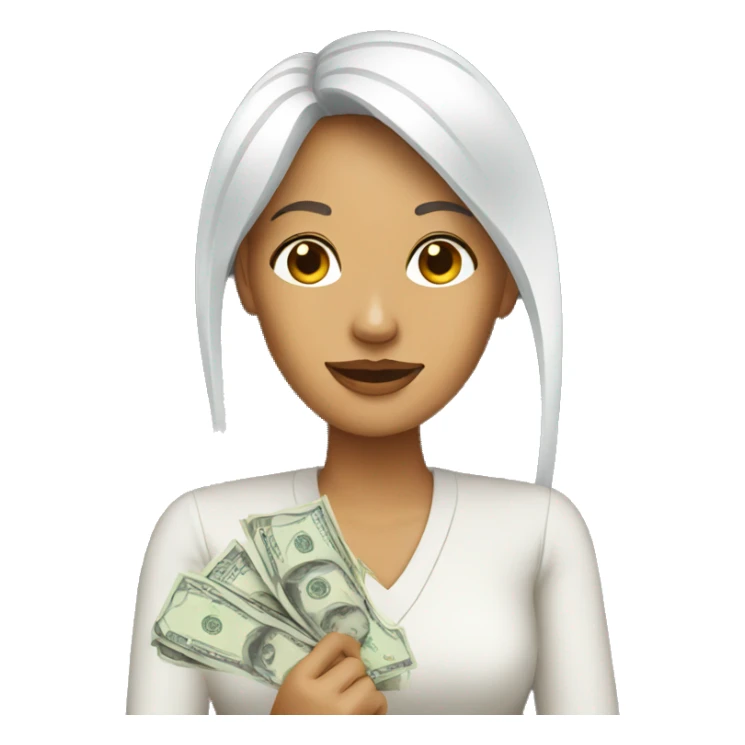 woman with money sticker