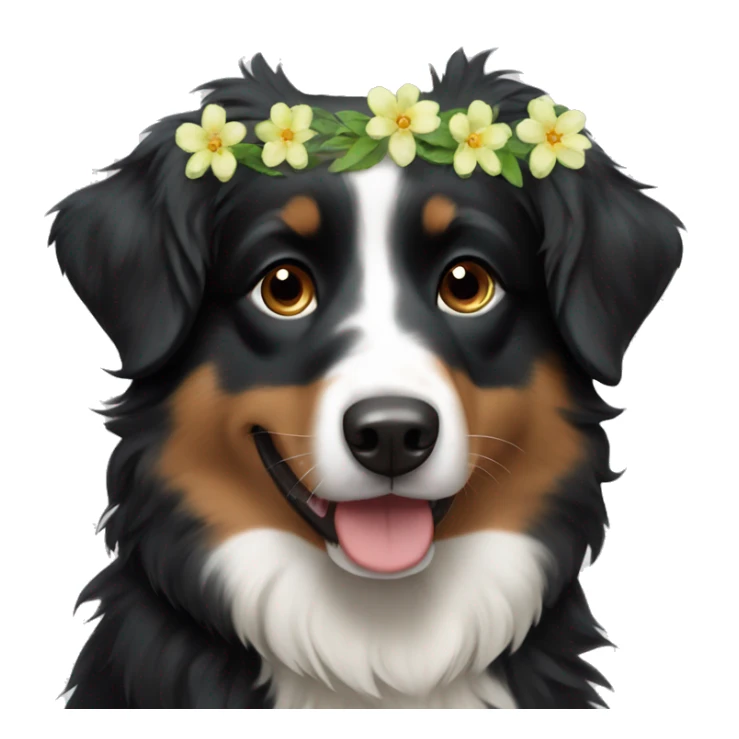 Plant garland Small black australian shepherd dog sticker
