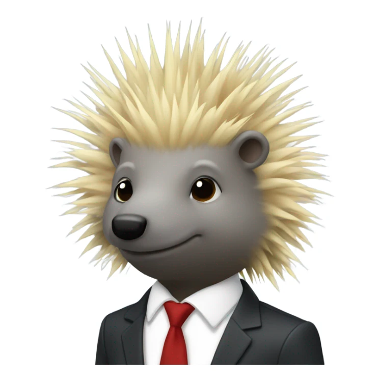 Porcupine in a suit with a blonde toupee  sticker