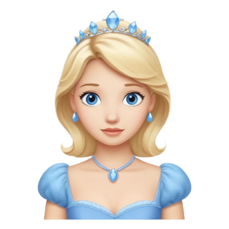 Cinderella with blonde hair, blue eyes, light blue outfit sticker