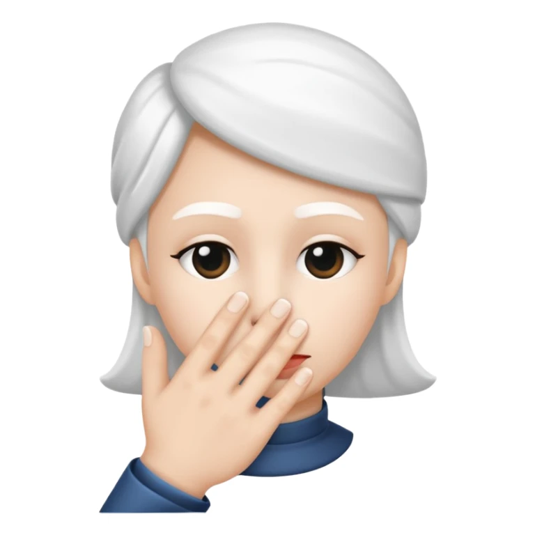 Solid White color Shh finger and hand emoji sticker