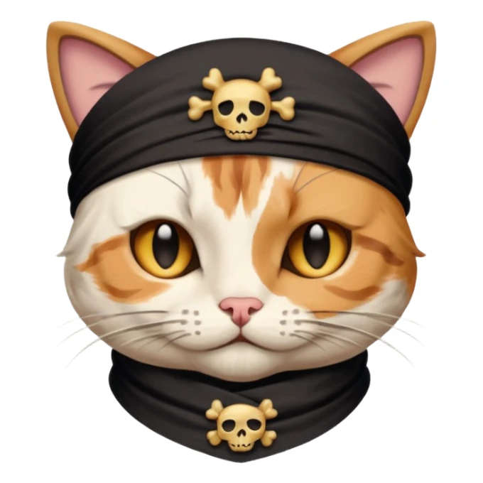pirate cats with one eye closed with band sticker
