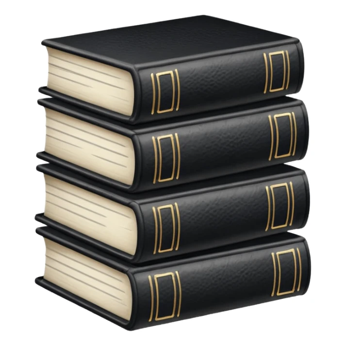 5 black and white books sticker