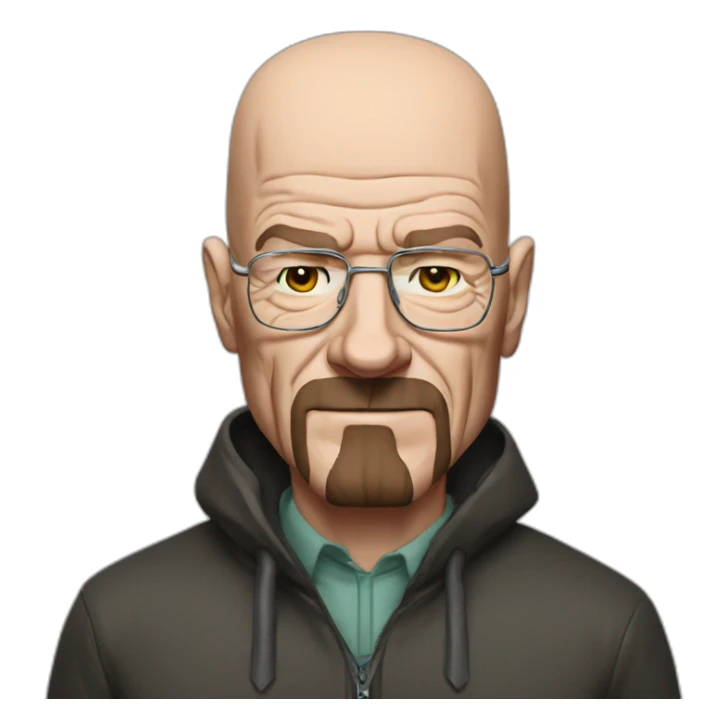 Walter White wearing a Batman suit, no mask, no cowl sticker