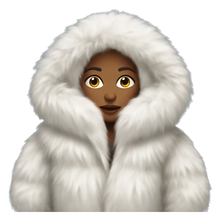White woman in giant fur coat sticker