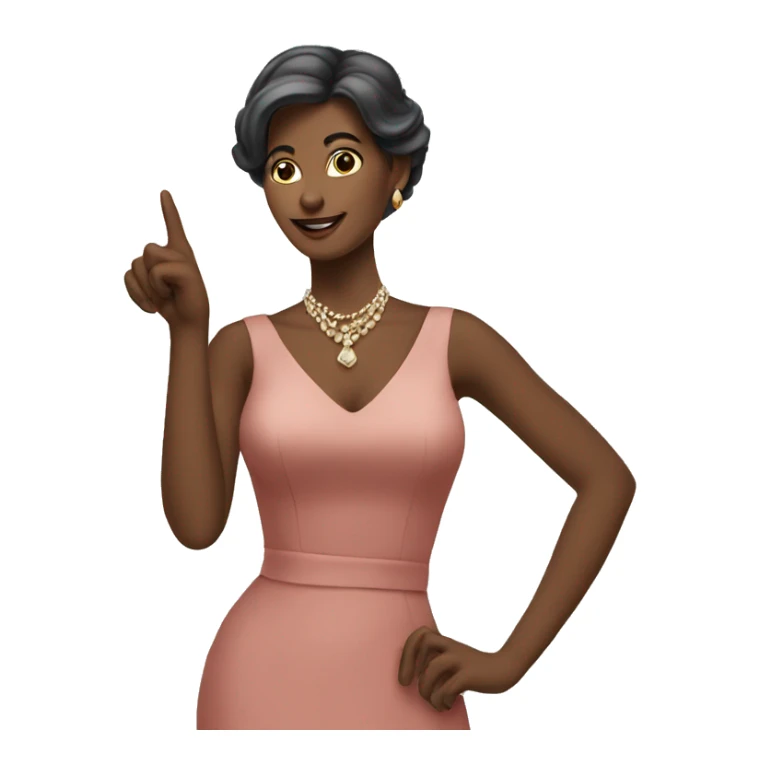 Elegant women pointing on cat sticker