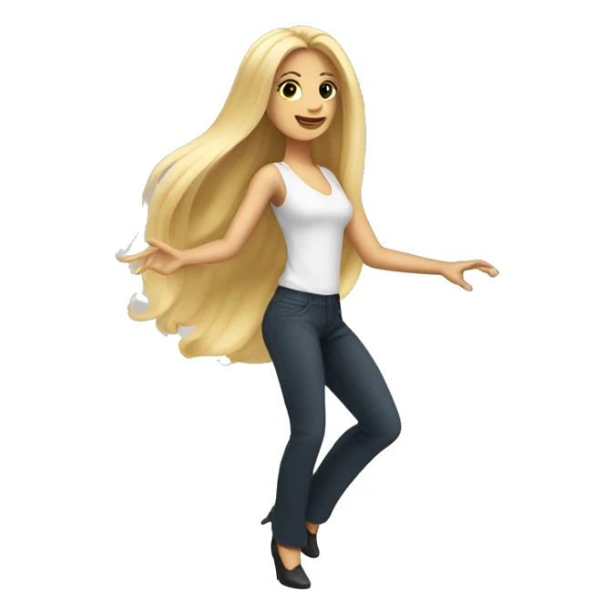 white woman with long blonde hair salsa dancing  sticker