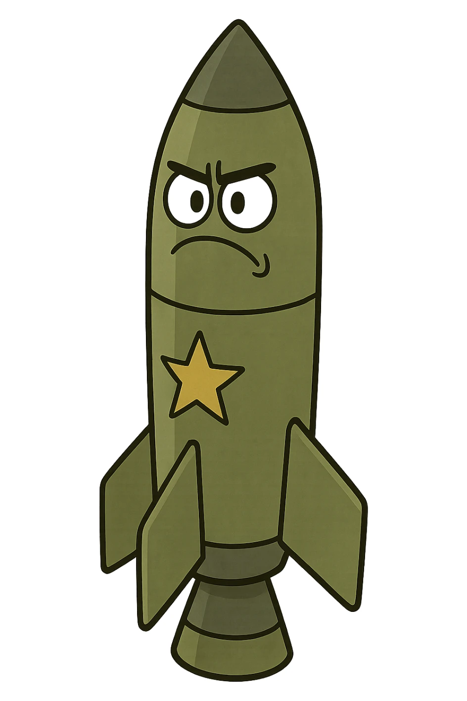 cartoon style military rocket sticker