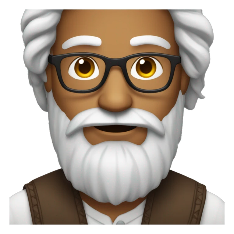 indian man with long hair and short full beard with glasses sticker