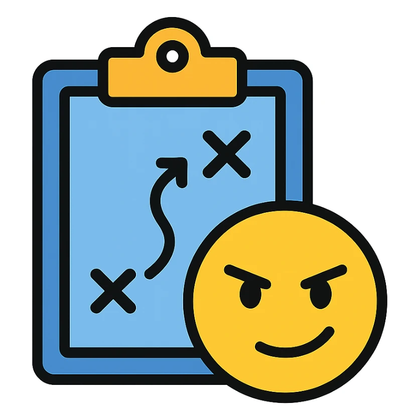 minimal modern icon representing the phrase 'I didn’t go on purpose — it was my plan' using a clever visual metaphor sticker