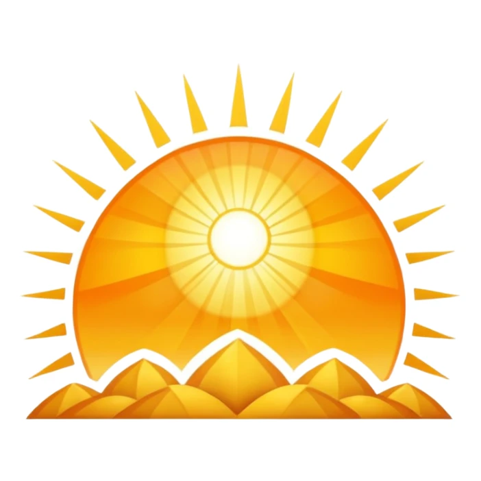 Golden sunrise with rays of light, no people sticker