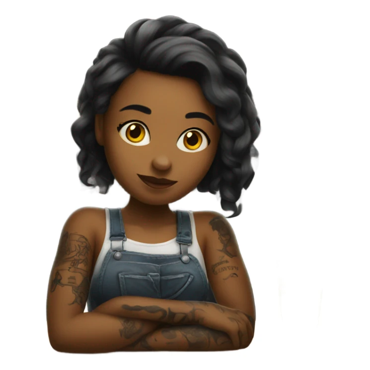 A girl working in a bar with tattoos  sticker