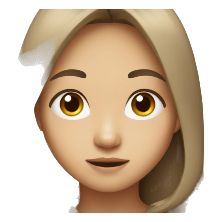 asian girl with brown long hair sticker