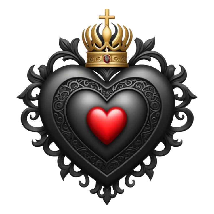 metal music style black Sacred heart sticker