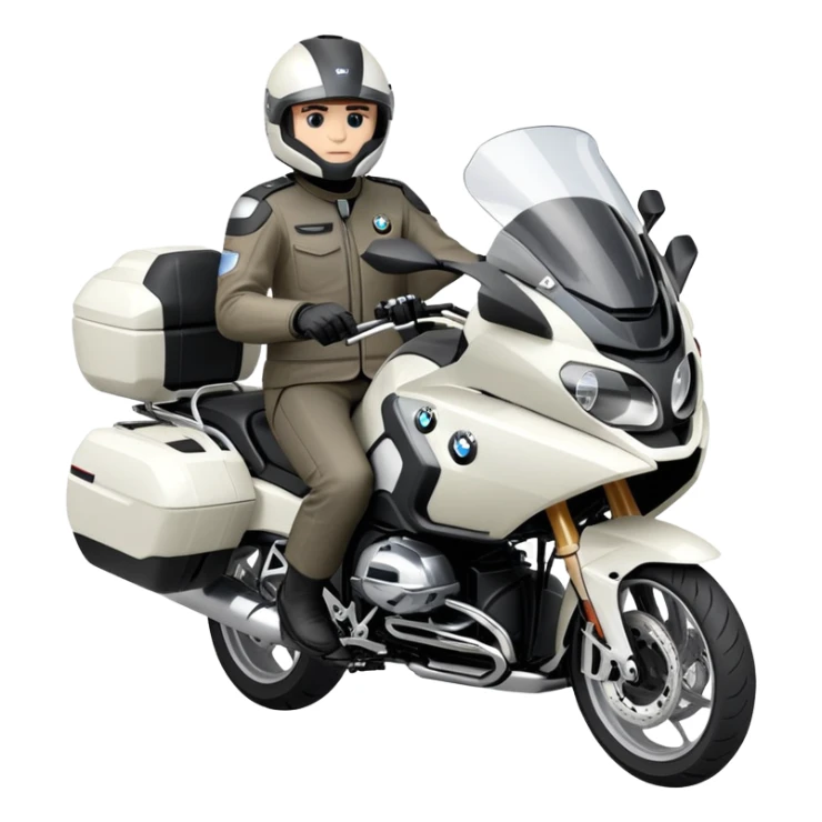 BMW R 1200 RT touring motorcycle with rider sticker