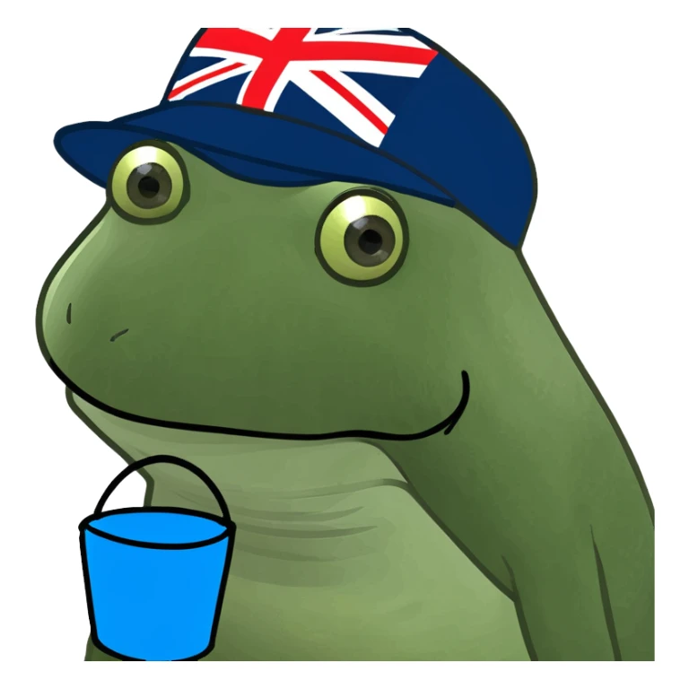 Bucket hat made of the Union Jack with the oasis logo sticker