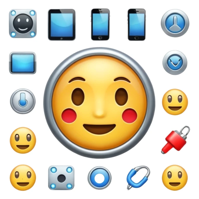 generate a realistic emoji of technology  sticker