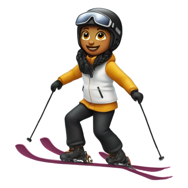 Girl wearing a black Hermes birkin bag skiing Apres sticker