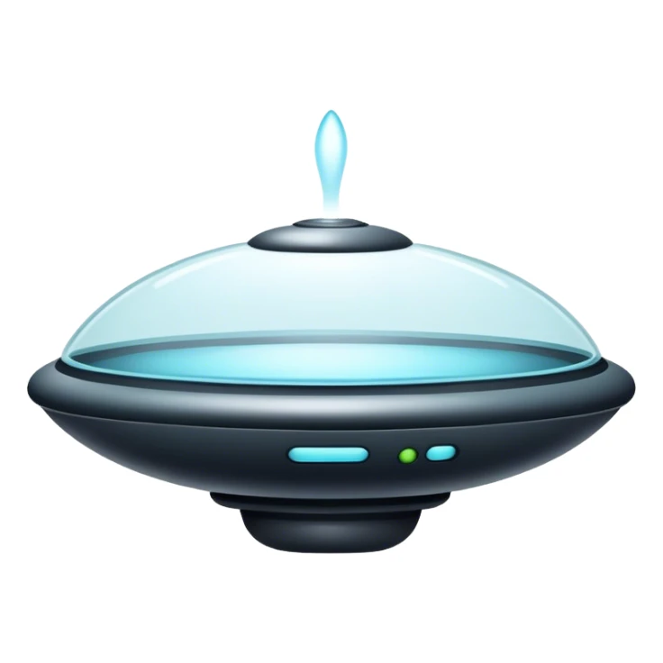 Ufo minimal design and simple lines, not so many small details, and make the top bit glass  like  sticker