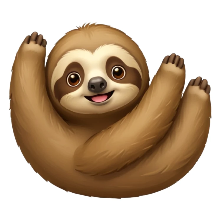 A laying down sloth saying yes in a talking bubble sticker