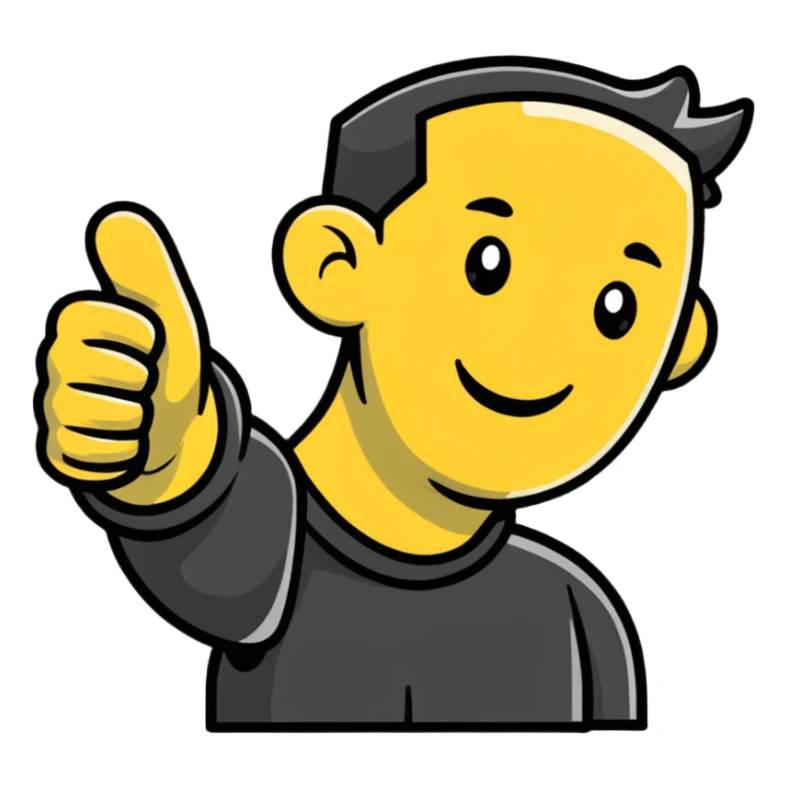person celebrating completed job, thumbs up gesture sticker