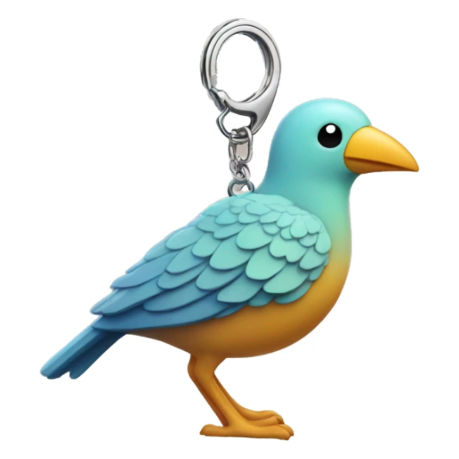an expensive keychain with a cute bird imprint on it  sticker
