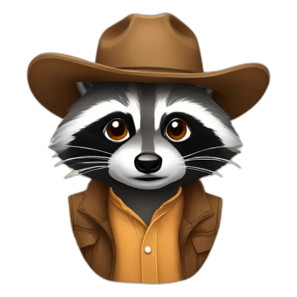 raccoon with cowboy hat sticker