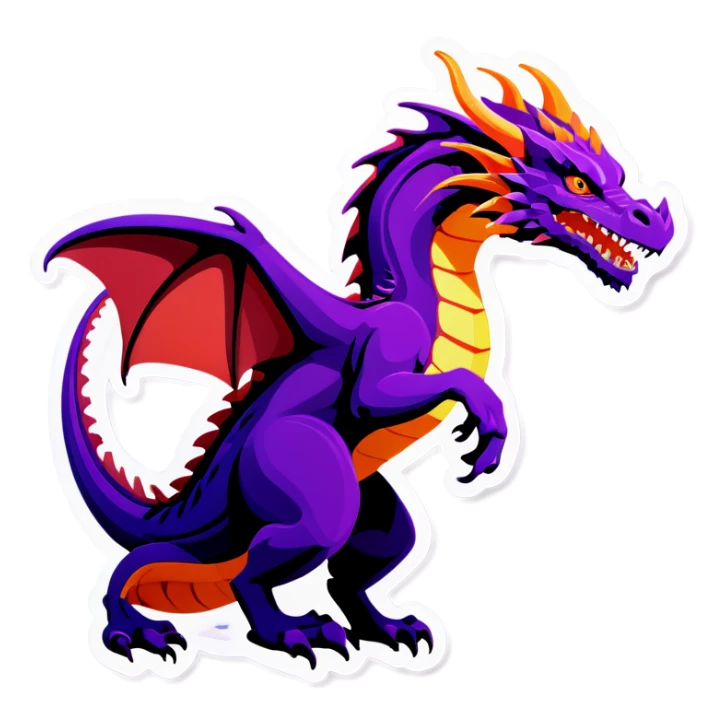 Purple dragon  sticker
