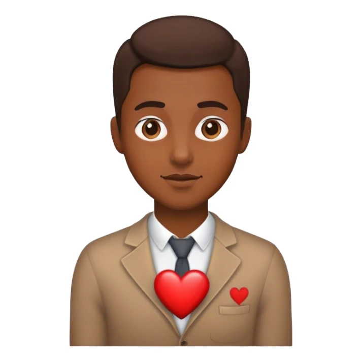 man showing heart sticker