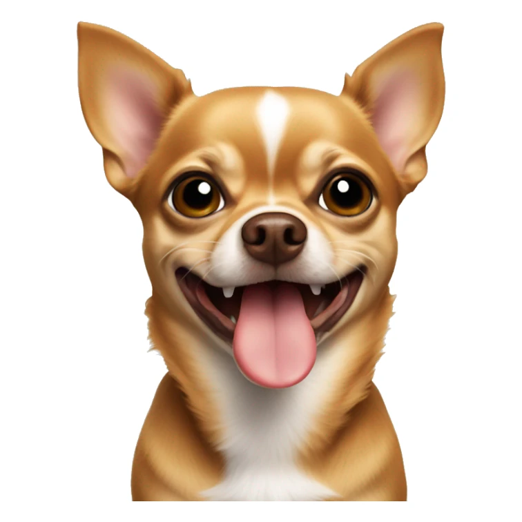 A brown chihuahua with its tongue hanging out on its side sticker