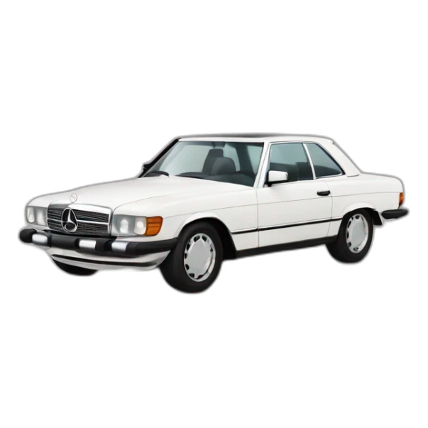 White mercedes  sticker