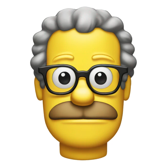 Homer Simpson in glasses and moustache sticker