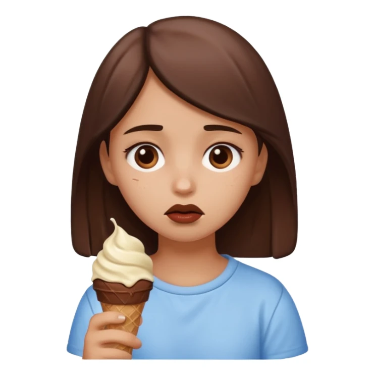 a sad girl eating ice cream after heartbreak sticker
