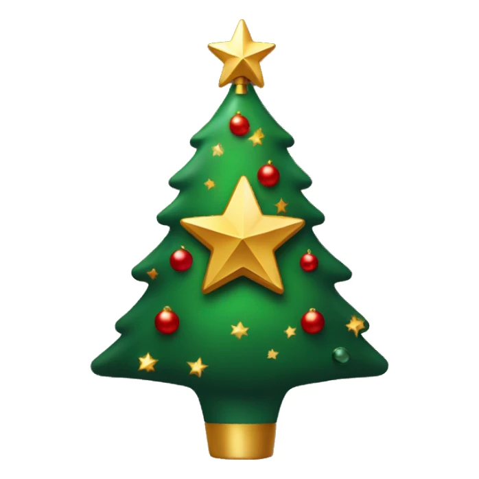 Christmas tree red and green with a sparkly gold star on top sticker