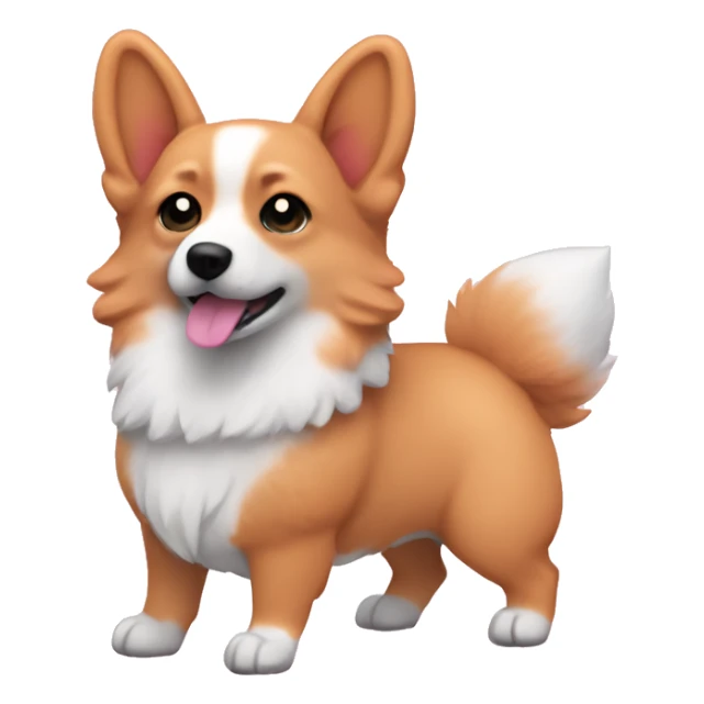 pink skin and pink furry colored corgi completely pink sticker