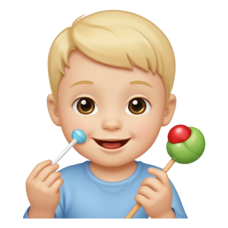 emoji cute baby with sucker (only head, no ears) sticker