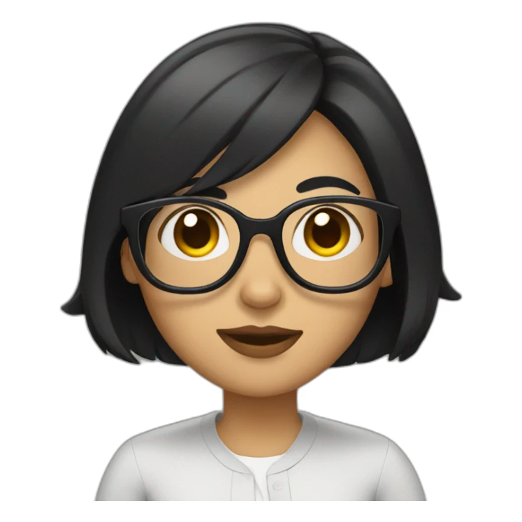 woman with short black hair and glasses sticker