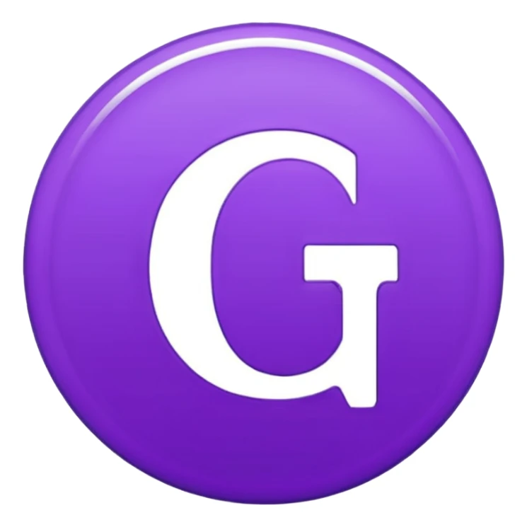 Purple circle 🟣 with letters iG in it - lowercase i and Capital G sticker