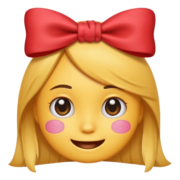 Cute emoji with bow on right side top head with this head 🥹 sticker