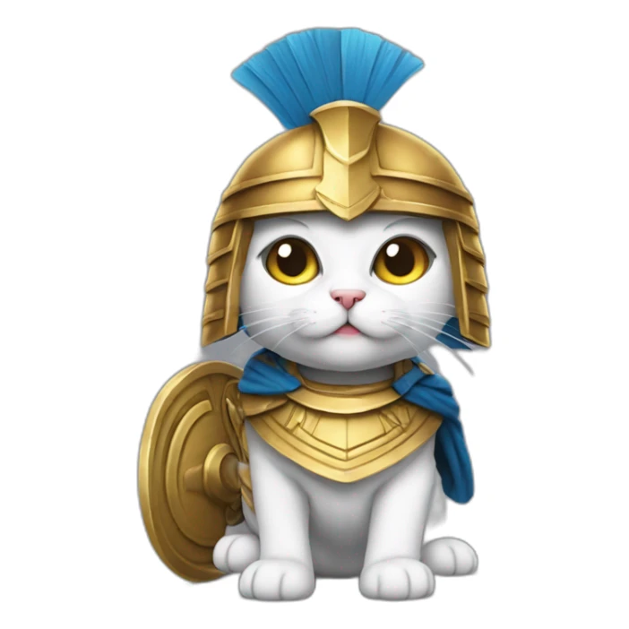 cat dressed as an greek hoplite sticker
