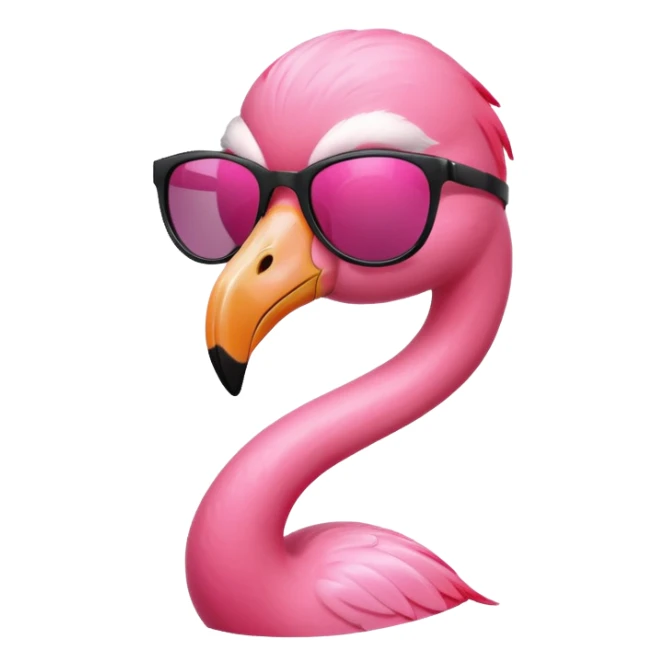 cool flamingo with black sunglasses sticker