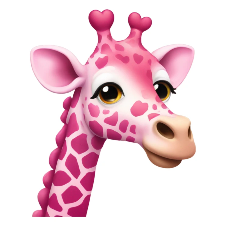 pink giraffe with love heart  sticker