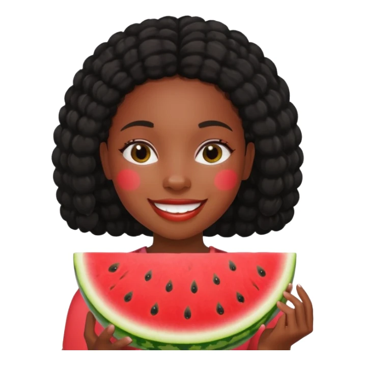 Black girl with water melon sticker