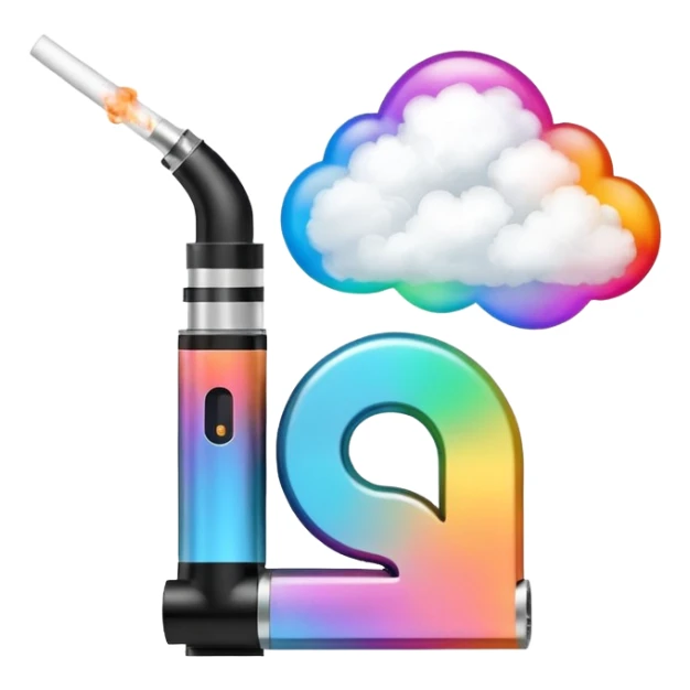 Letter A is designed in the style of an electronic cigarette (Vape theme) with dimensions of 512 by 512 sticker
