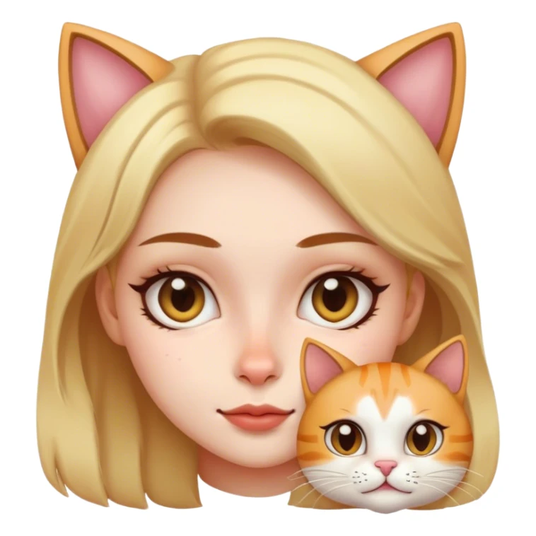 necesito una niña con cara de gato  sticker