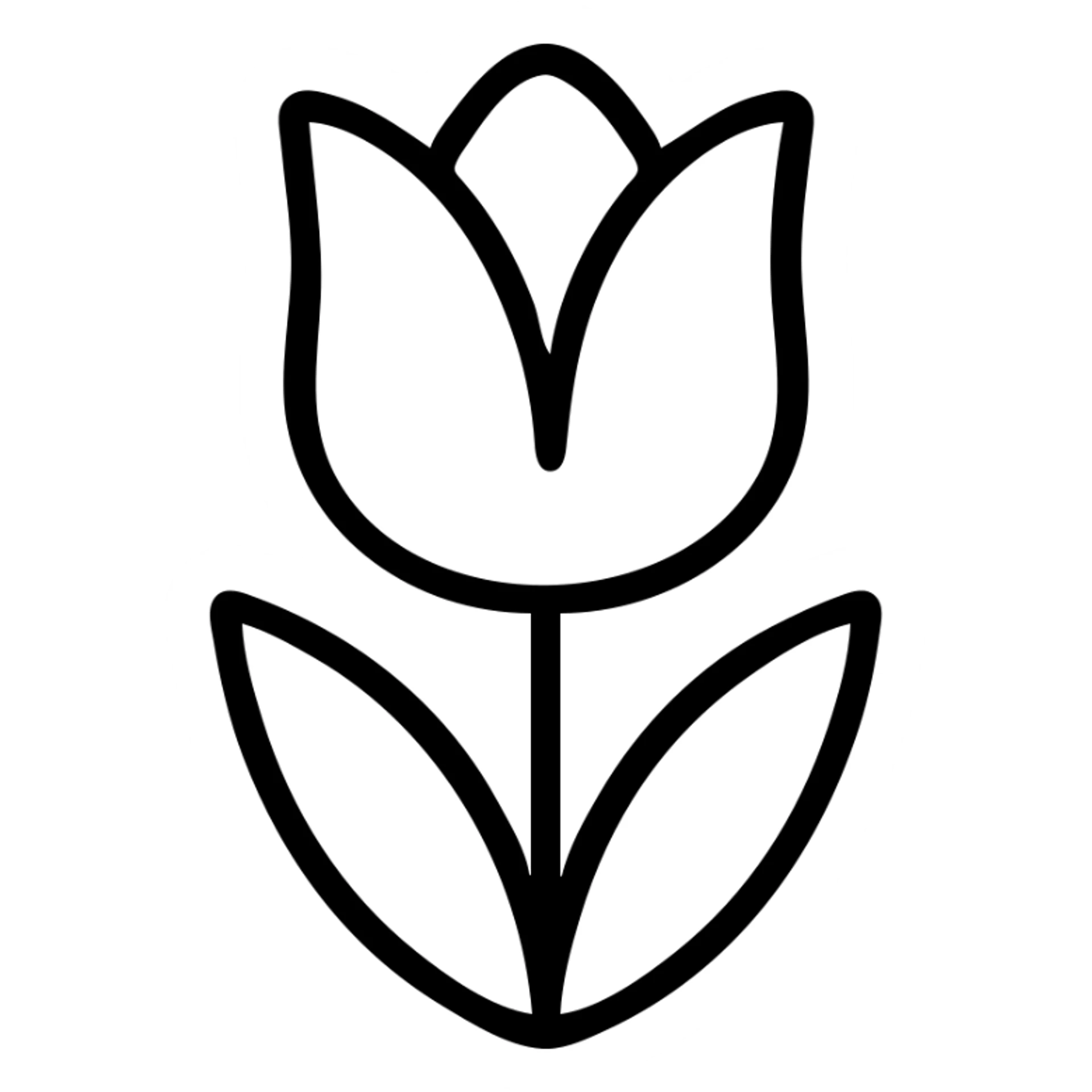 white tulip outlined icon sticker